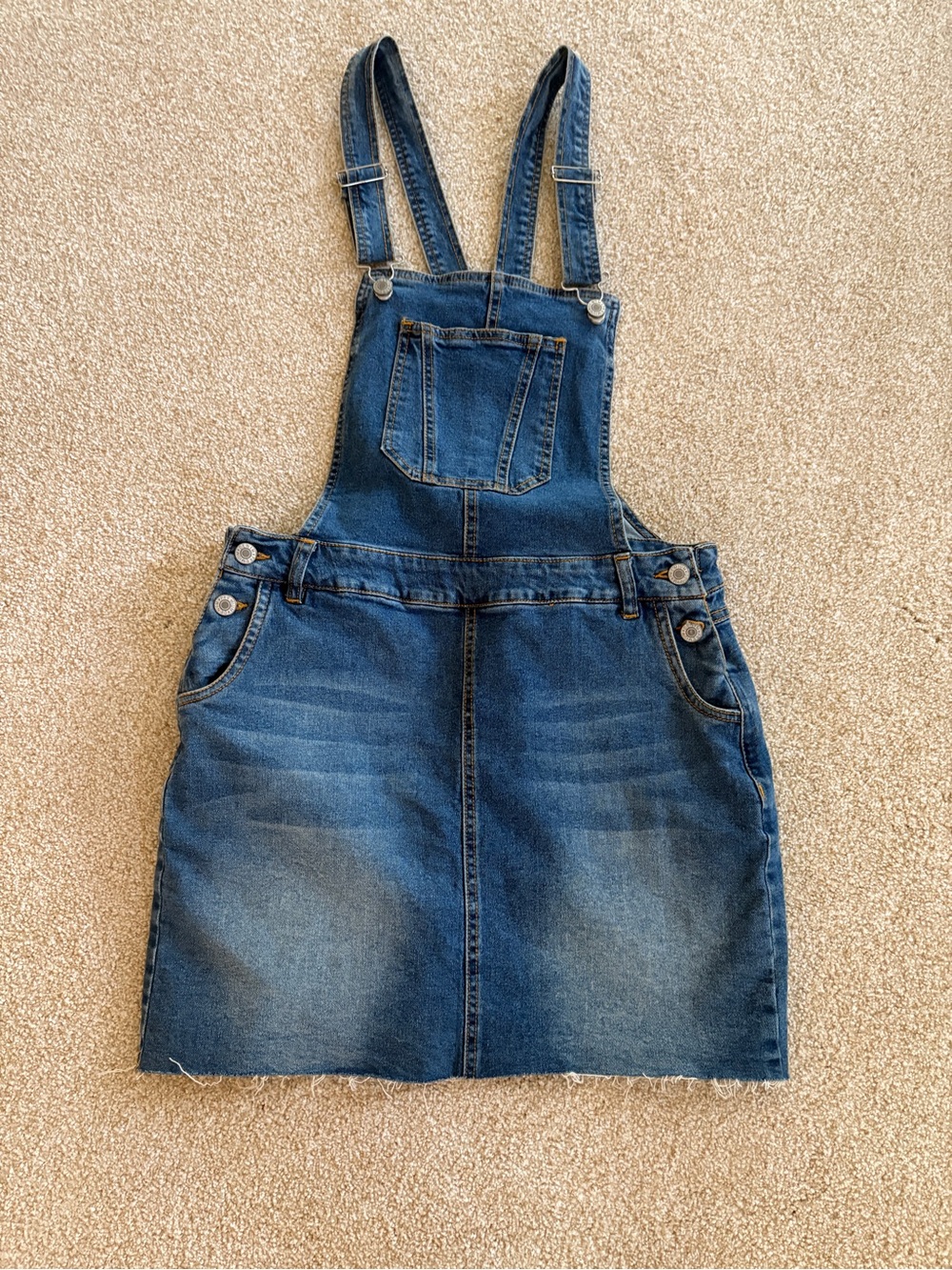 Love Tree Dark Blue Denim Overall Skirt